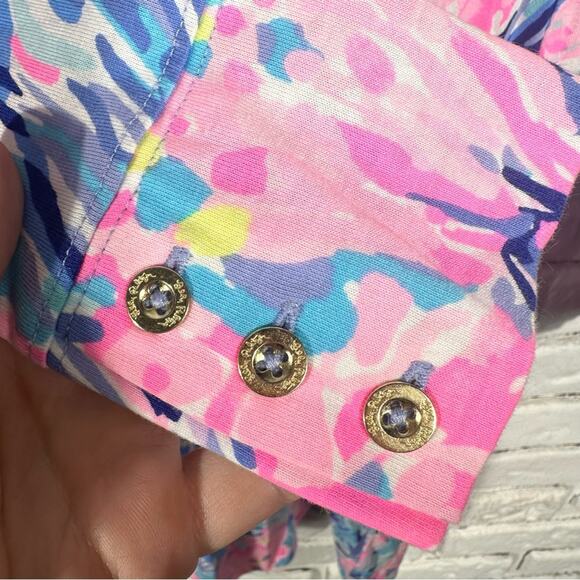 Lilly Pulitzer Davie Dress Pink and Blue Size XXS - Picture 8 of 9